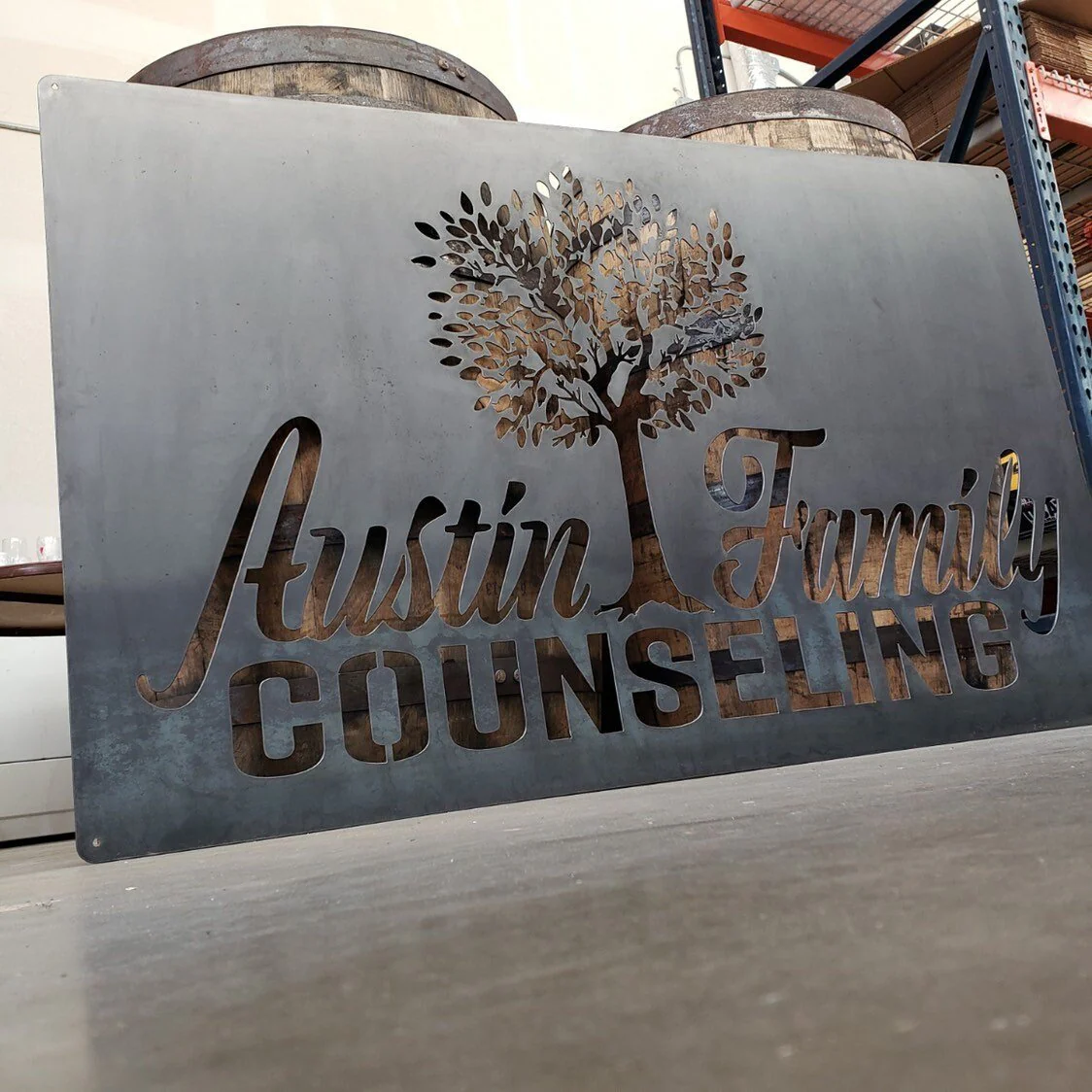 Business metal signs for storefronts and branding